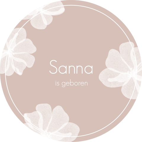 Raamsticker met goudfolie en bloemen