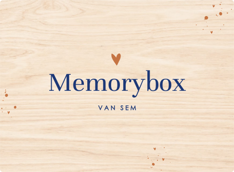 Memorybox met stoere typografie, spetters en hartjes