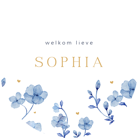 Tuinbord met delfts blauwe bloemen