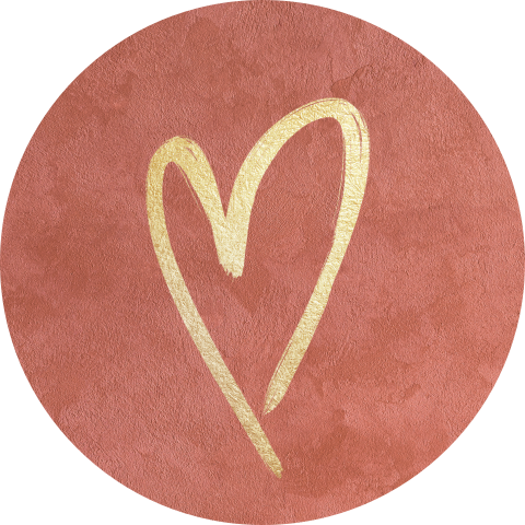 Steenrode sluitsticker met goudkleurig hart