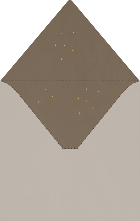 Bruine envlop inlay met sterren voor 14 x 14 cm envelop