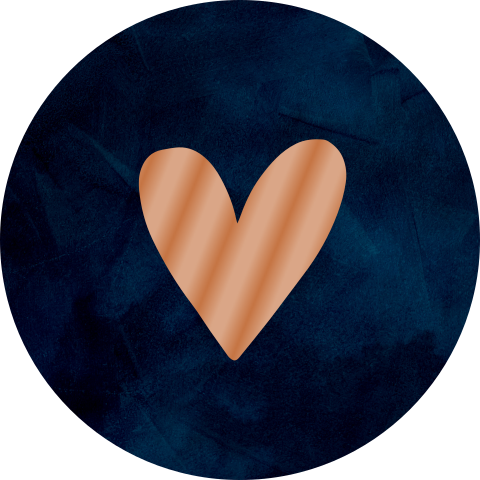 Sluitsticker donkerblauw velvetlook met hartje