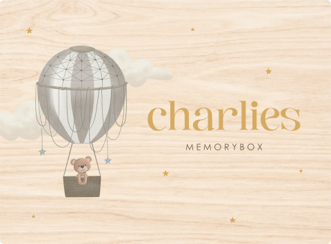 Memorybox baby met beertje in luchtballon