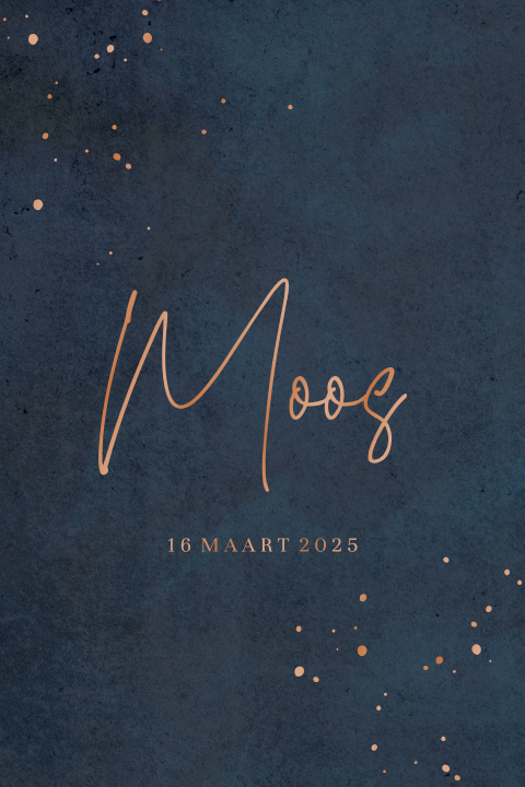Poster met blauwe velvet-look, verfspetters en hoogglans