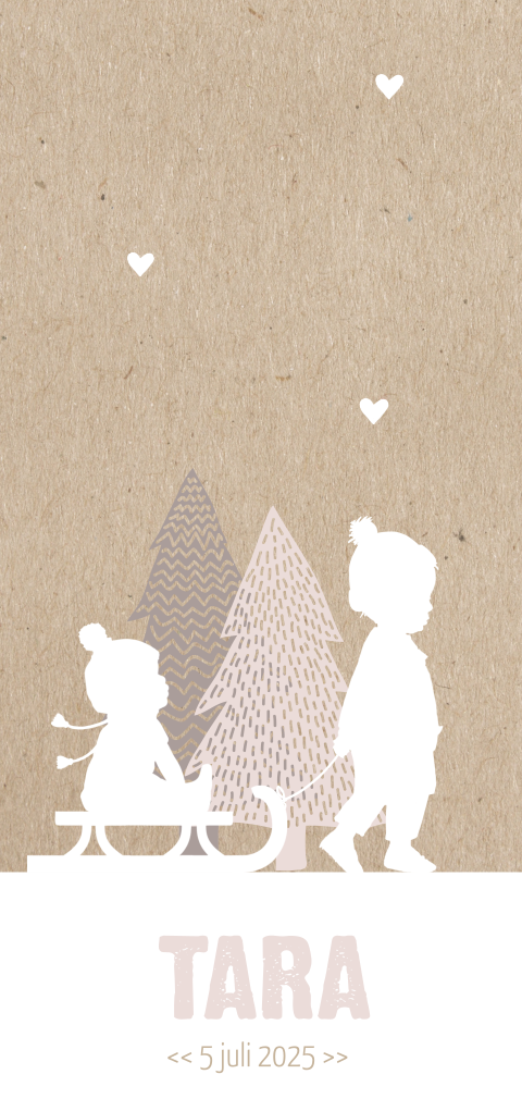 Trendy babykaart met silhouetten