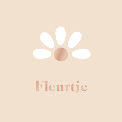 Lief geboortekaartje meisje met bloem doorkijkje