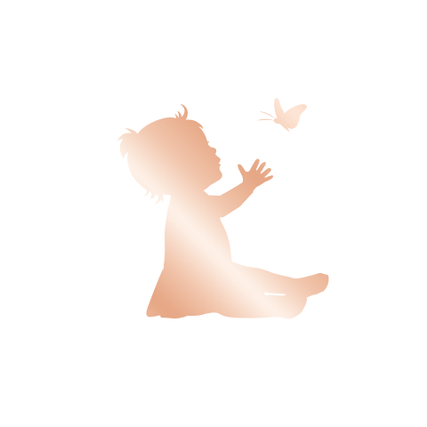 Sluitsticker met silhouet van een meisje met vlindertje