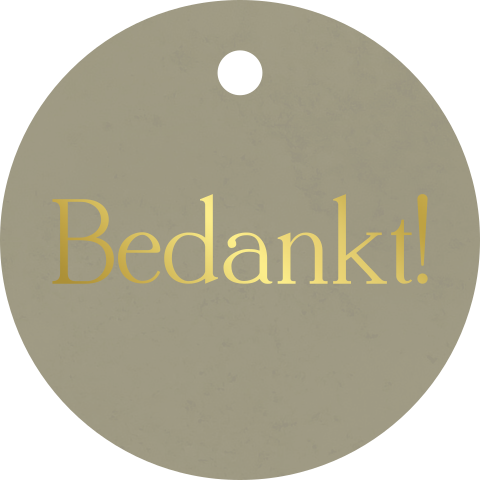 Label cirkel groen met goudfolie
