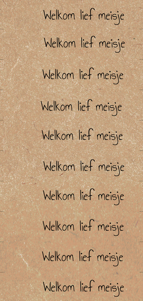 DIY label kraftlook Welkom Lief Meisje