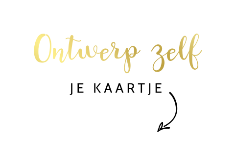 Zelf maken liggend geboortekaartje met goudfolie