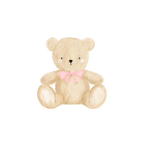 Lieve sluitsticker meisje met teddybeer