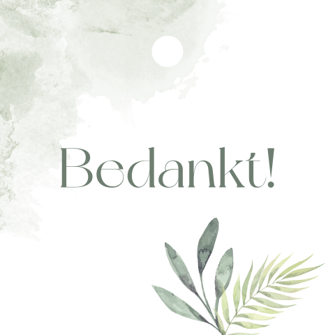Labeltjes vierkant botanical met takjes