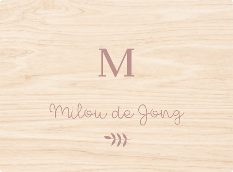 Memorybox baby met paarse initiaal en naam