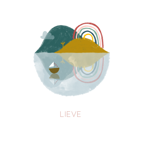 Origineel babykaartje met regenboog