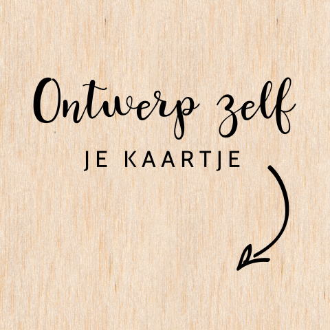Belgisch houten vierkant 12x12 geboortekaartje maken