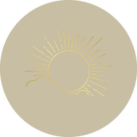 Luxe sluitsticker met goudfolie zon
