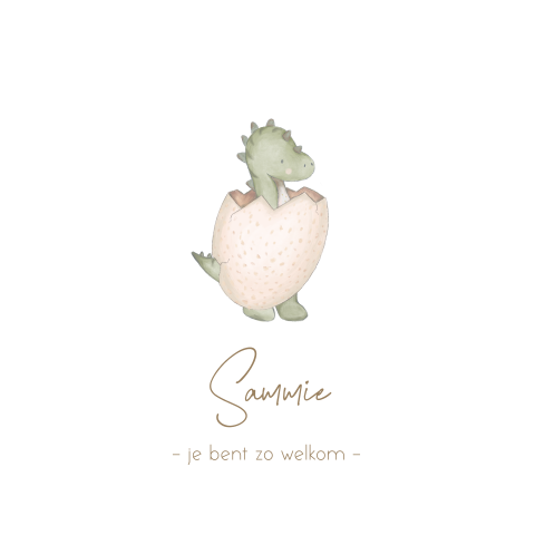 Raamsticker rond met lieve illustratie van een dino