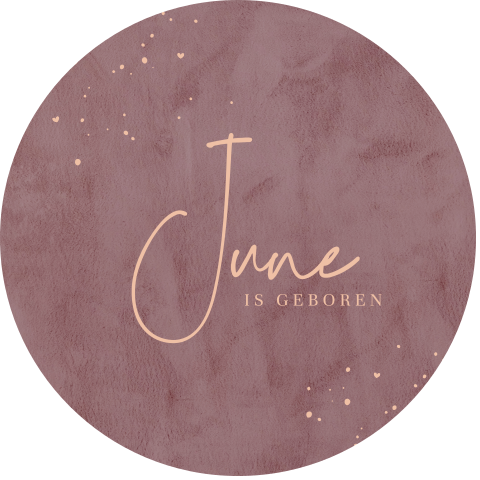 Raamsticker rond met paarse velvet look en spetters
