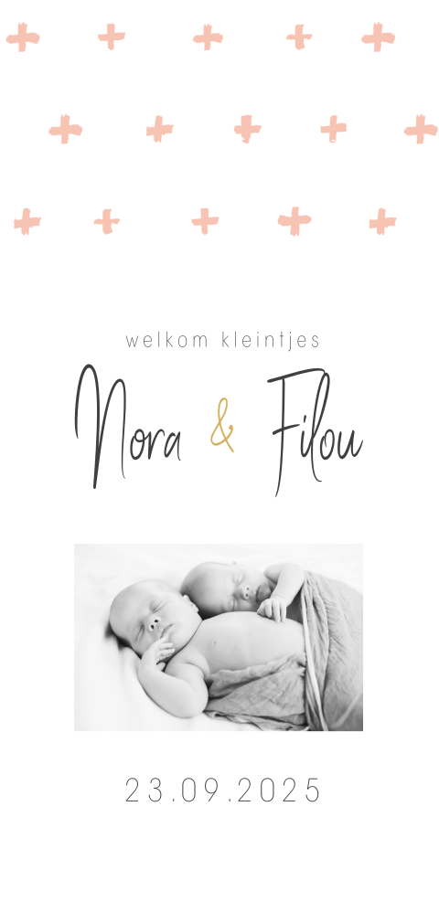 Modern geboortekaartje met foto
