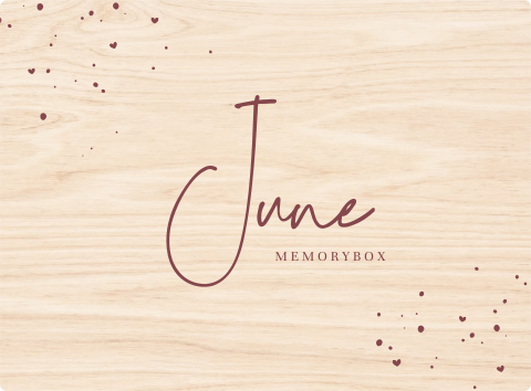 Memorybox baby met paarse naam en spetters