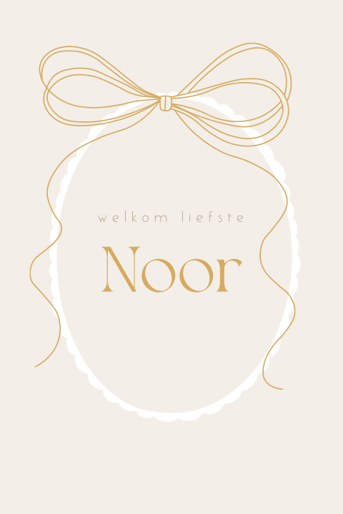 Raamsticker beige met lijntekening strik