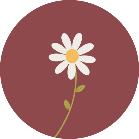 Sluitsticker rood met madeliefje