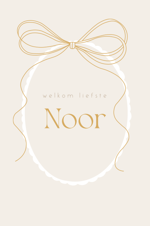 Tuinbord beige met lijntekening strik