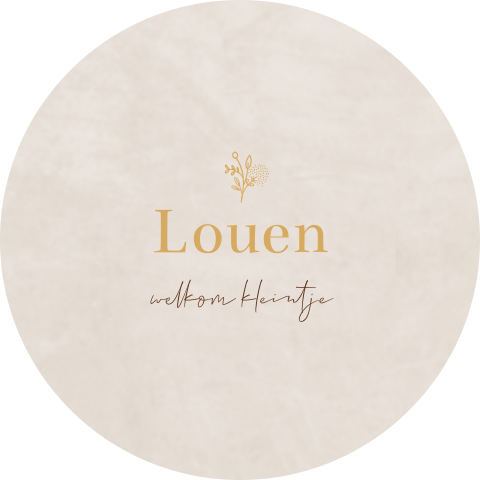 Rond tuinbord beige met takje en velvet-look
