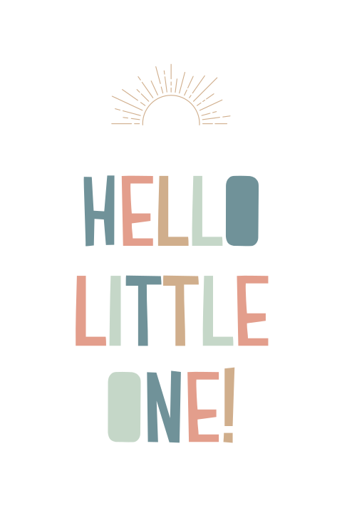 Poster kinderkamer met vrolijke letters en zon
