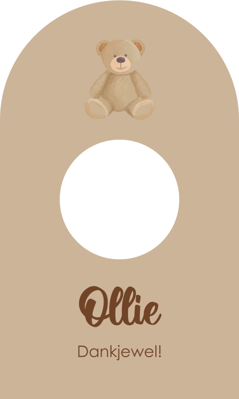 Doopsuiker boogkaartje met teddybeertje