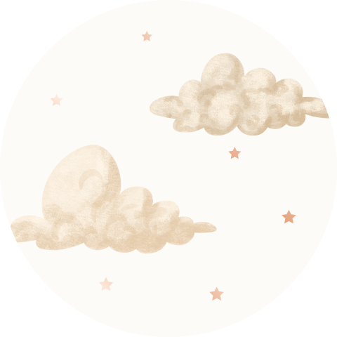 Sticker met wolken en sterretjes van roségoudfolie