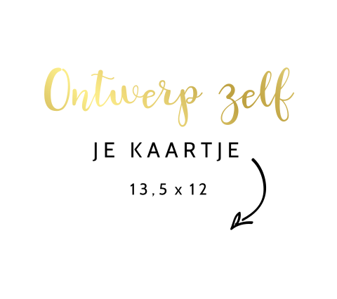Zelf maken goudfolie geboortekaartje belgisch vierkant enkel