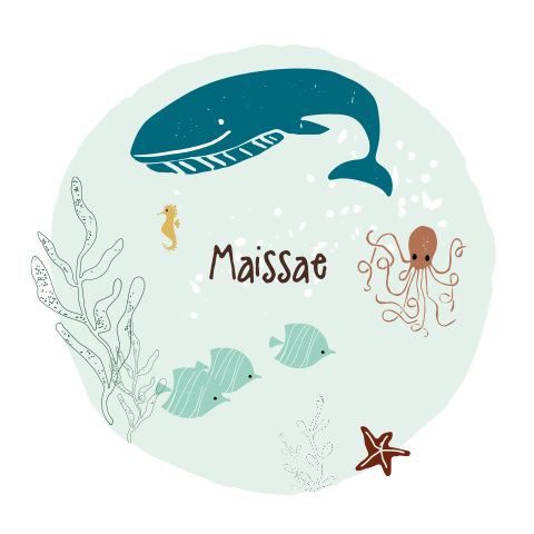Trendy babykaartje met waterdieren