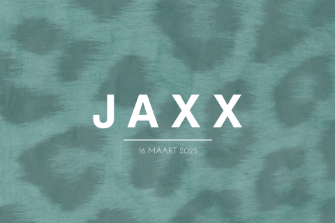Trendy babykaartje met velvet look panterprint en ronde hoeken