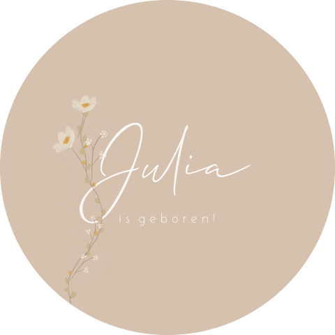 Tuinbord rond roze met bloemenslinger