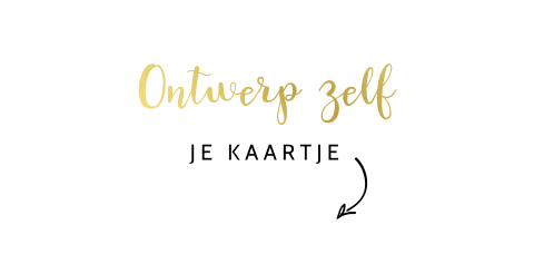 Dubbelzijdig goudfolie geboortekaartje zelf maken in panorama