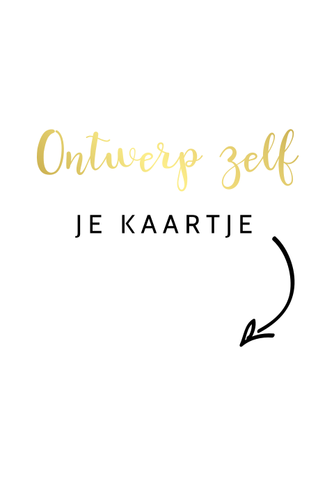 Zelf maken goudfolie geboortekaartje staand