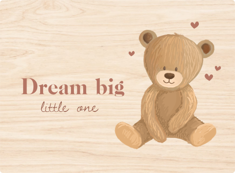 Memorybox baby met beer en lieve tekst