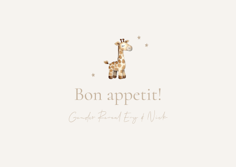Placemat met lieve illustratie giraffe