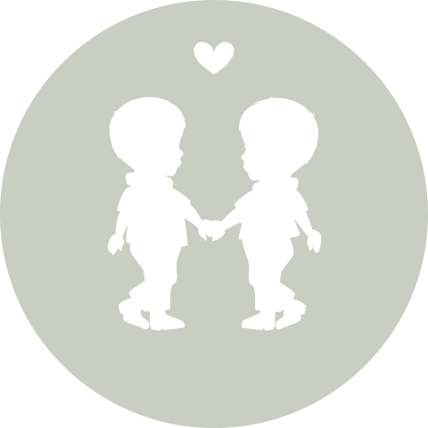 Leuke sluitzegel met silhouet tweeling jongens