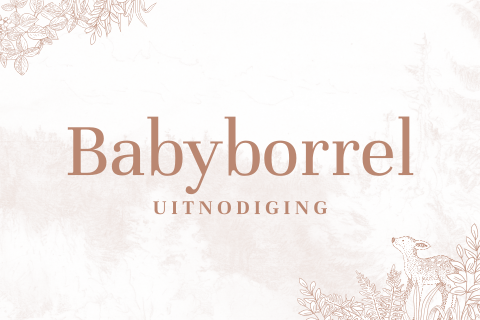Uitnodiging kraamborrel met hertje in het bos