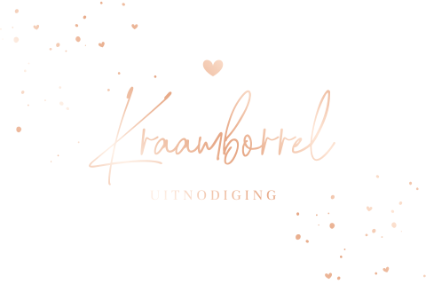Uitnodiging kraamfeest met tekst in roségoudfolie