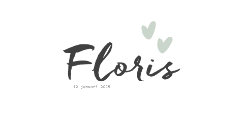 Lief en rustig geboortekaartje met stoere brushletters