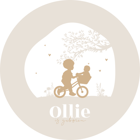 Raamsticker met silhouetjes op een fiets