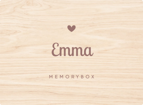 Memorybox baby paars met naam