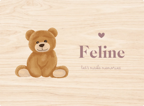 Memorybox baby meisje met teddybeer en naam