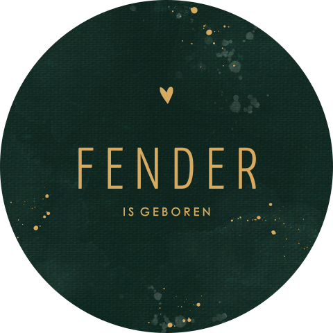 Donkergroene ronde raamsticker met hartje