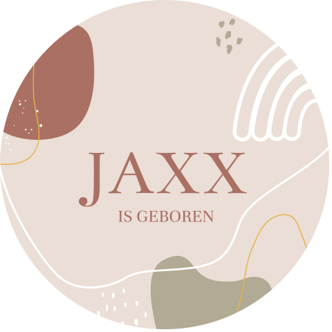 Raamsticker rond met natuurlijke kleuren en organische vormen