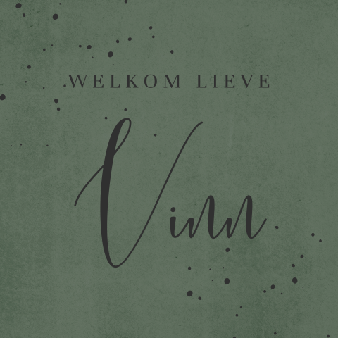Stoere groene velvet-look raamsticker met zwarte tekst
