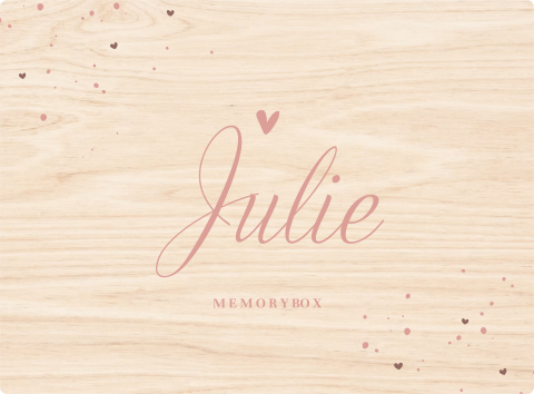 Memorybox baby lief roze met naam en hartje